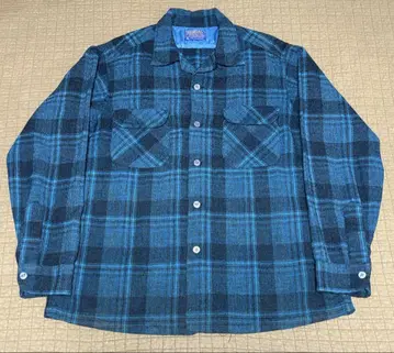 Pendleton 플란넬 셔츠 터콰이즈 체크 보드 셔츠 60s