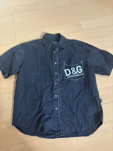 D&G 반팔 워크 셔츠 다크 블루