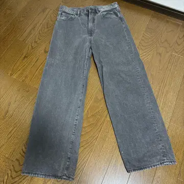 그레이 와이드 데님 팬츠