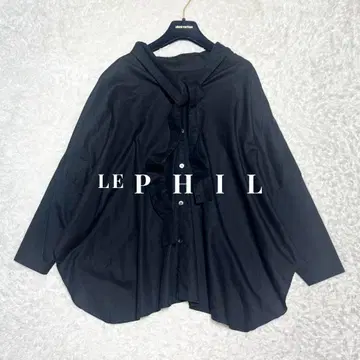 새상품급 LE PHIL 루필 보타이 블라우스 셔츠 돌먼 슬리브 블랙