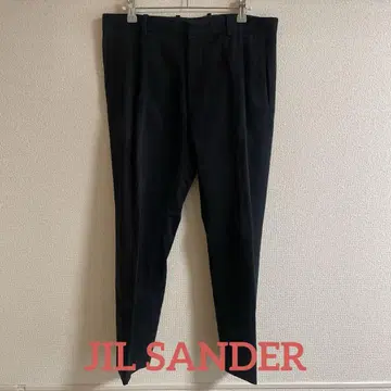 [중고] JIL SANDER 질 샌더 코튼 테이퍼드 슬랙스 블랙