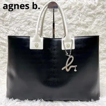 에네스베 비쥬 참 미니 토트백 블랙 A4 소가죽 가죽