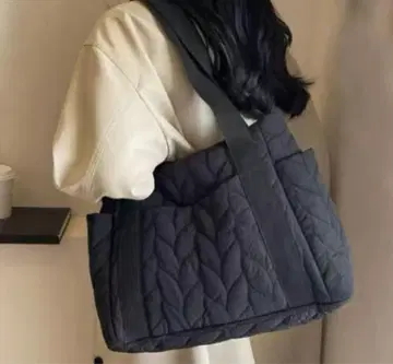 토트백 퀼팅 대용량 A4 블랙