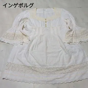 핑크하우스 잉게보그 레이스 면 로운 블라우스 튜닉