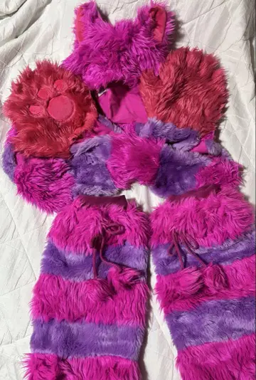 [ 새상품급 레어 ] 체셔 고양이 머리띠 머플러, 레그 워머