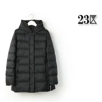 973 새상품 23구 워셔블 실레 타프타 미들 기장 다운 코트 후디 42