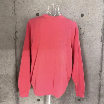 UNITED ARROWS 리브 핑크 크루넥 긴팔