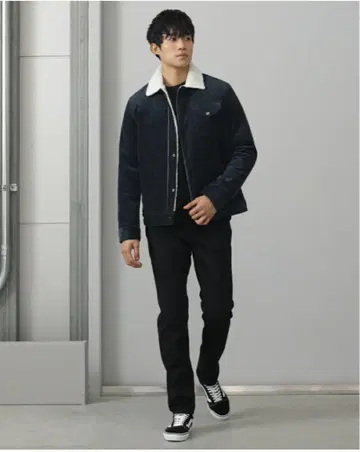 빔즈 하트 코듀로이 보아 블루종