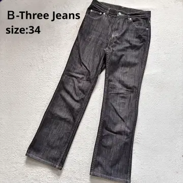 B-Three Jeans 34 청바지 데님 블랙 L 미실루엣