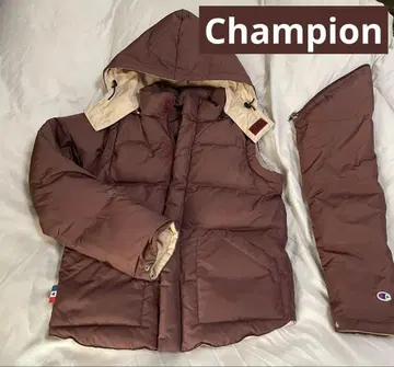 Champion 브라운 후드 부착 4way 리버서블 다운 자켓
