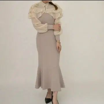 [ 새상품급 ] lilybrown 케이프 세트 니트 원피스