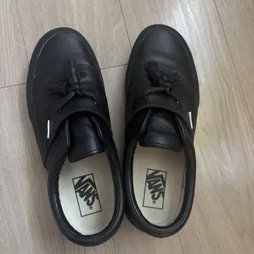 VANS 블랙 가죽 스니커즈