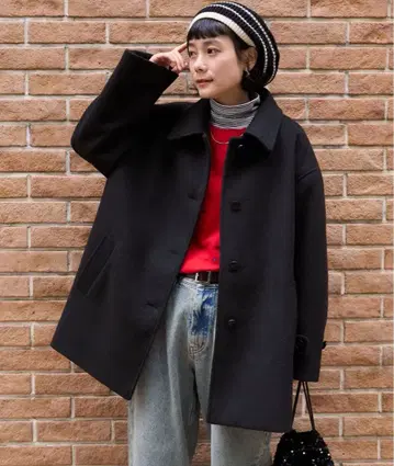 FREAK'S STORE 비버 스탠칼라 숏코트/미들 코트