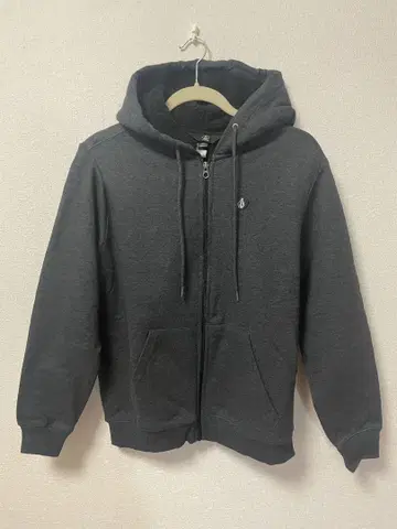 VOLCOM 볼컴 다크 그레이 집업 후드티 보아 S