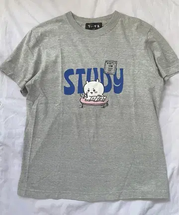치이카와 (먼작귀) T셔츠 STUDY 그레이 반팔
