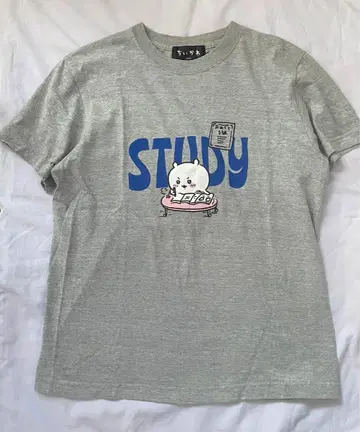 치이카와 (먼작귀) T셔츠 STUDY 그레이 반팔