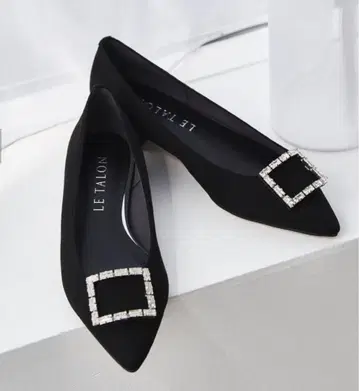탈론 2cm 비쥬 버클 플랫 23.5cm 블랙 일본제