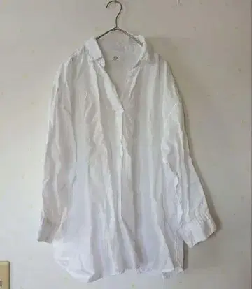 UNIQLO 프리미엄 린넨 스키퍼 셔츠 화이트