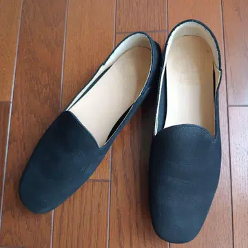키다리 아저씨 24.0cm 스웨이드 블랙 로퍼