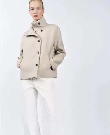 ZW COLLECTION 숏 울 블렌드 코트 S