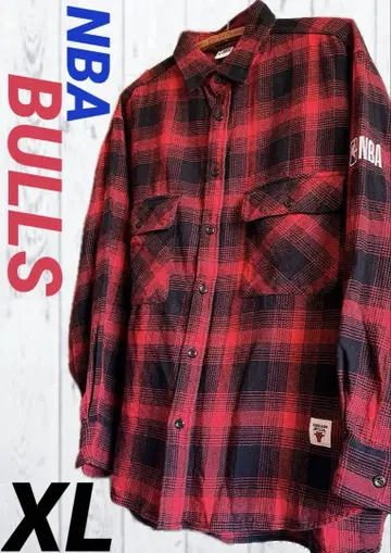 레어! NBA BULLS 버팔로 체크 플란넬 셔츠 워크 셔츠