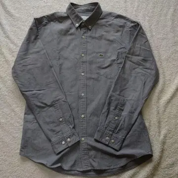 LACOSTE 그레이 레귤러 핏 긴팔 셔츠 L