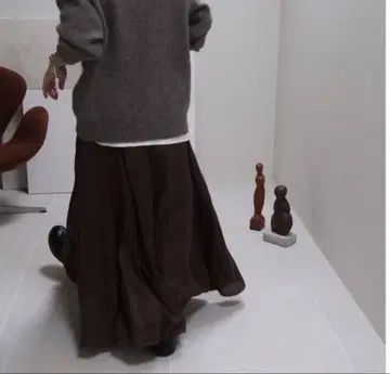 미사용 새상품 FRENCH LINEN LONG FLARE SKIRT