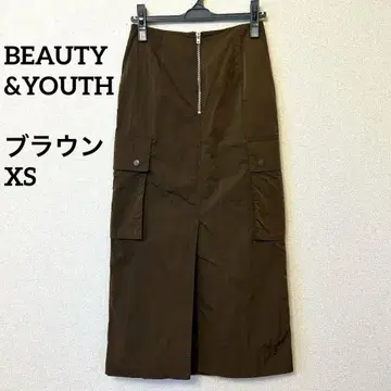 BEAUTY&YOUTH 나일론 빈티지 카고 스커트 브라운 XS