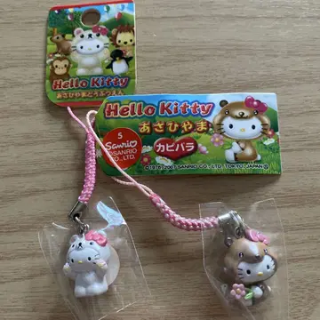 지역 한정 키티 스트랩 아사히야마 동물원 카피바라 북극곰 2개 한정판
