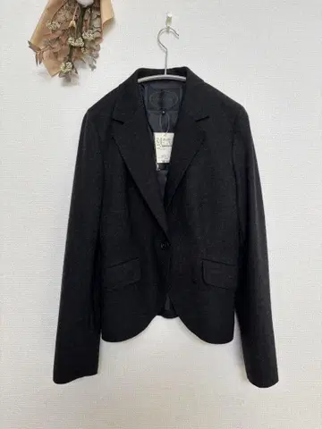 미사용품 UNTITLED 울 테일러드 자켓 블랙 3 안감 부착