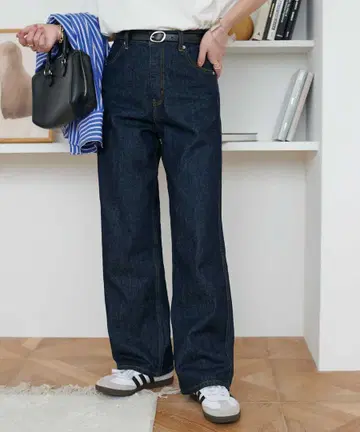 디스코트 다크 블루 스트레이트 데님