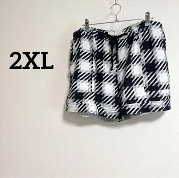 [ 해외 구제 의류 ] 기하학 패턴 숏팬츠 (2XL) 네이비 화이트