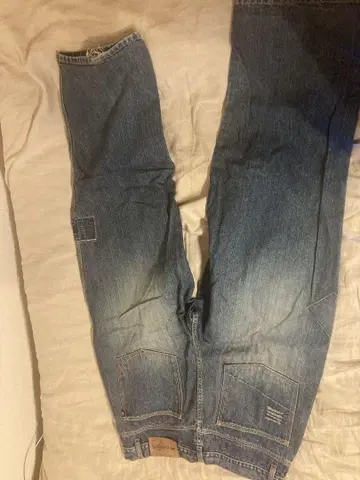 DADAR 데미지 가공 블루 데님 스트레이트