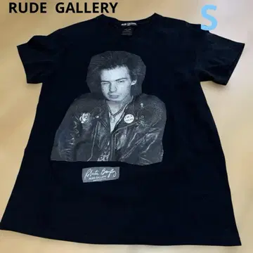 RUDE GALLERY 블랙 프린트 티셔츠 스몰