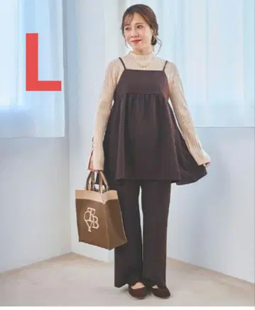 시마무라 yumi 셋업 브라운 L 새상품