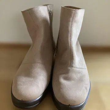 베이지 지퍼 숏 레인부츠 23 cm