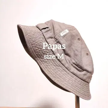 파파스 파파스 버킷햇 M 면 린넨 그레이지