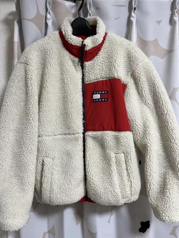 TOMMY JEANS 보아 플리스 자켓 리버서블