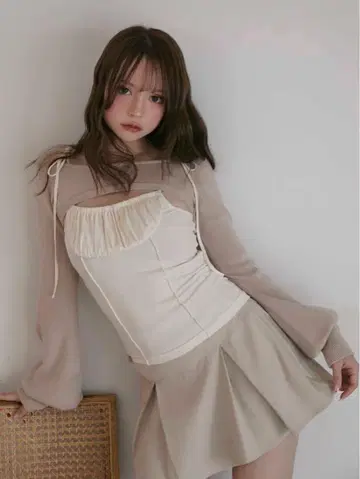 앤드마리 andmary Sophia 레이어드 탑 베이지