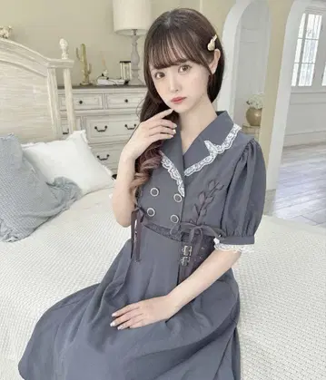 배색 테일러드 롱 원피스 ROJITA 택 포함 새상품