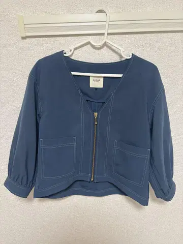 BEAMS HEART 노카라 자켓 네이비