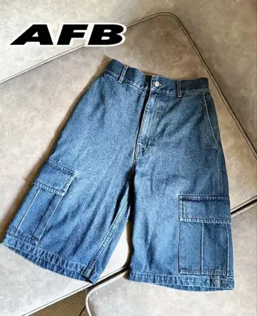 AFB 데님 배기 숏팬츠 M