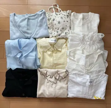 봄/여름/가을 여성용 의류 묶음 판매 긴팔 반팔 시스루 프릴 10점