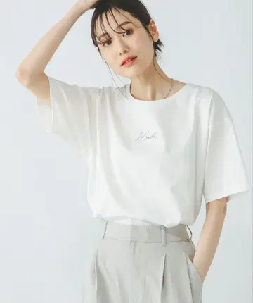 미개봉 새상품 GLOBAL WORK 리치 클린 프린트T 반팔 화이트