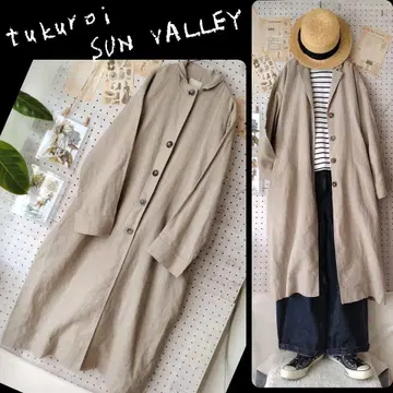 츠쿠로이 선밸리 린넨 코트 롱 코트 SUNVALLEY