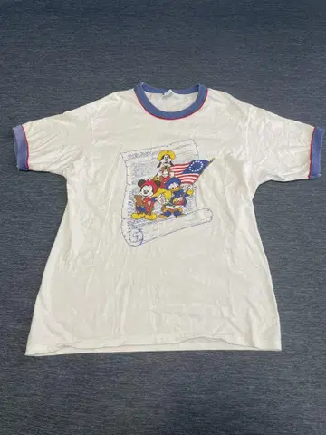 [ 레어 ] Disney vintage 80's 링거 T셔츠