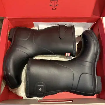 HUNTER 숏 백 어저스터블 레인부츠 24cm 장화