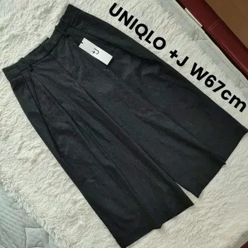 새상품 UNIQLO +J W67cm 울 블렌드 가우초 팬츠 캐시미어 혼방