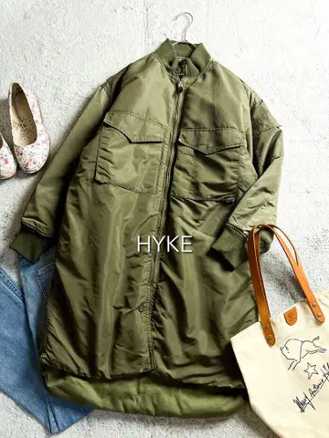 [ HYKE ] 하이크 G-8 웻지 롱 자켓 MA-1 밀리터리 코트