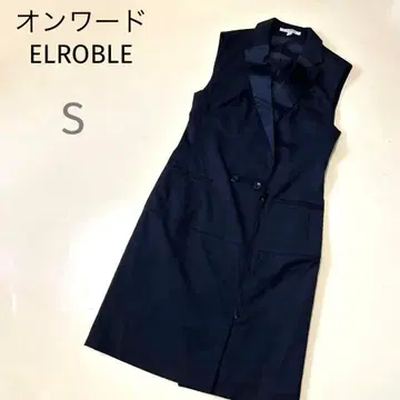 새상품급 온워드 ELROBLE 블랙 슬리브리스 턱시도풍 원피스 7호 S